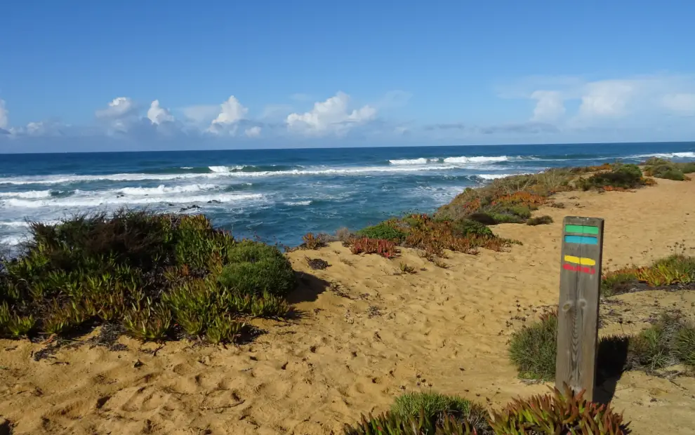 Wanderreise Fischerweg: Markierung Fischerweg bei Almograve