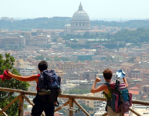Wanderreise Via Francigena - Ankunft in Rom mit Blick auf Petersdom