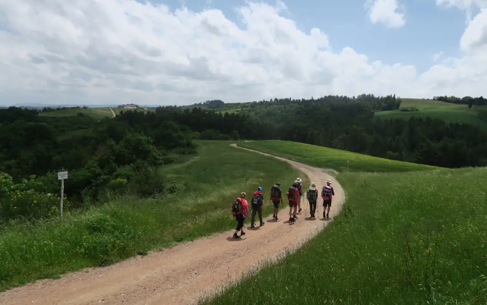 Wanderreise Höhepunkte der Via Francigena in der Toskana: Pilger bei San Miniato