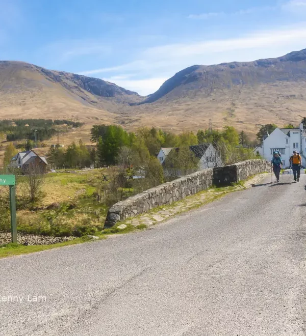 Walkers crossing the Bridge of Orchy near Glencoe which is on the route of the West Highland Way, © VisitScotland / Kenny Lam