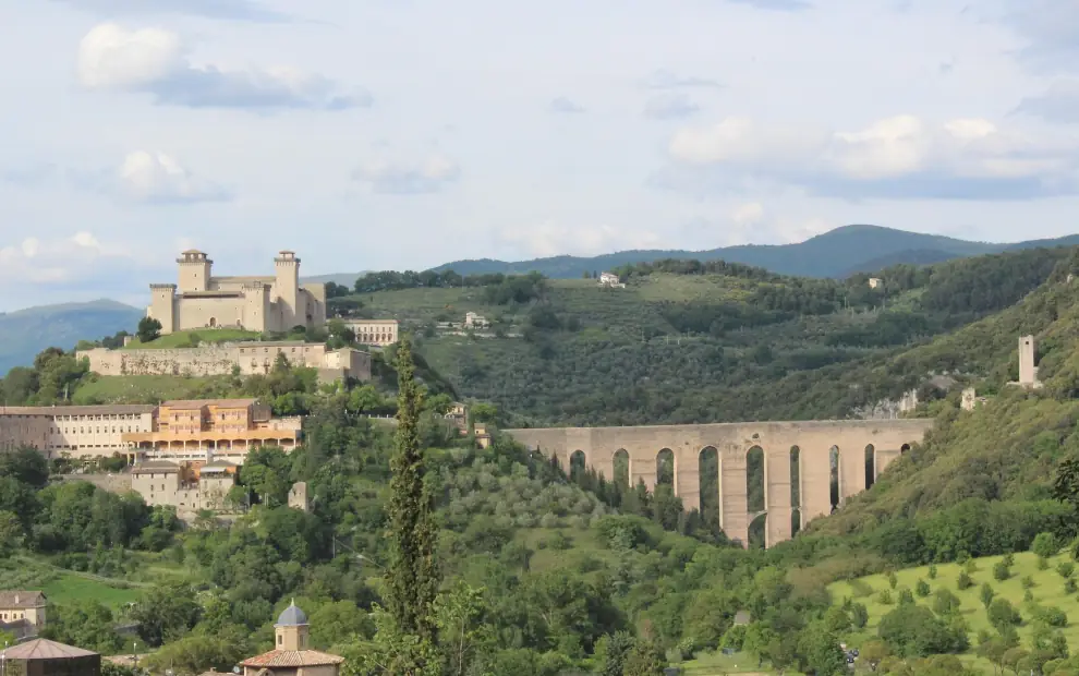 Wanderreise Franziskusweg: Blick auf Spoleto